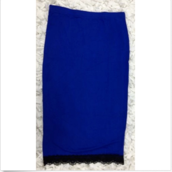 NEW Soprano Pencil Skirt Elastic Waist Knit Laced - Picture 2 of 2